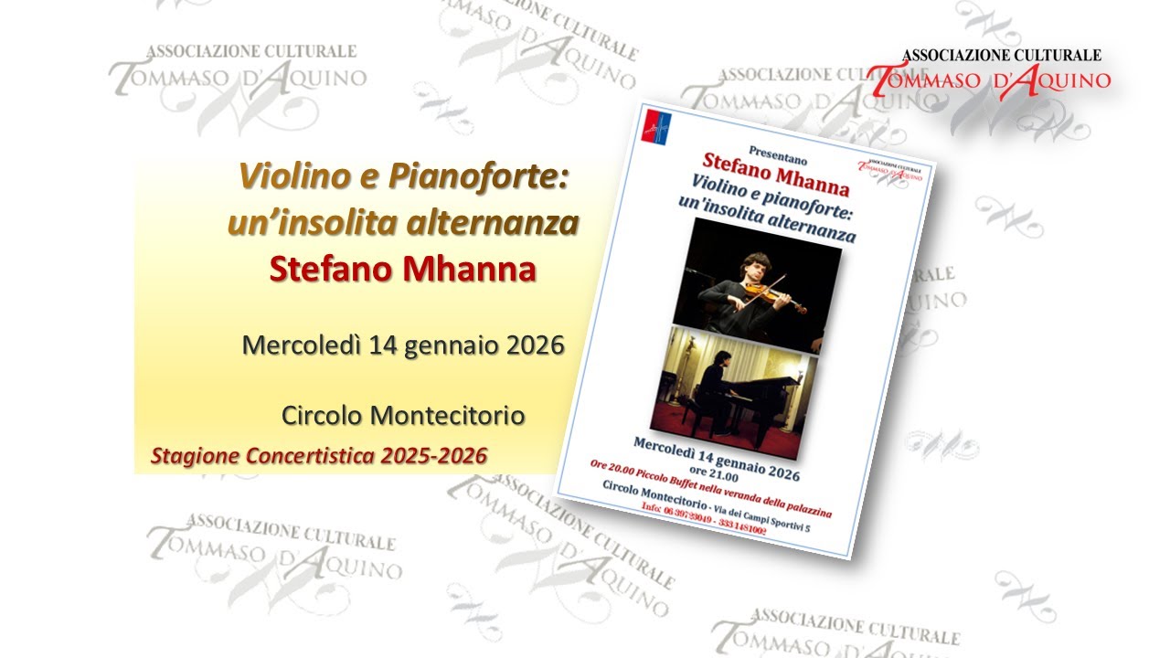 Stefano Mhanna: Violino e Pianoforte - 14 gennaio 2026