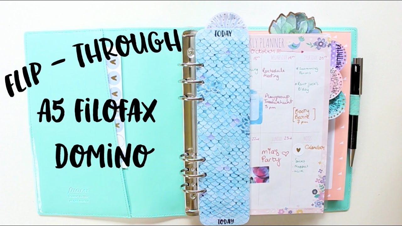 Filofax Domino A5 Turquoise Setup Flip Through