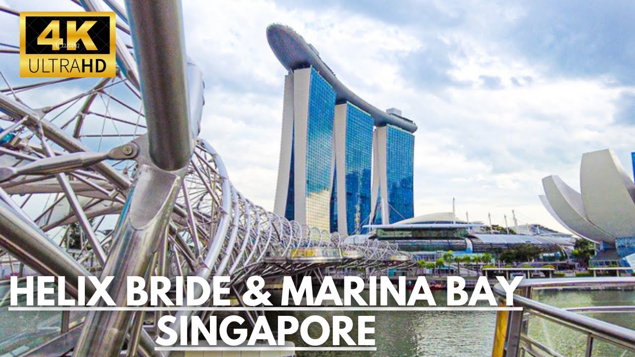 Helix Bridge & Marina Bay Sands Tour~ Singapore Walking Tours [4K]