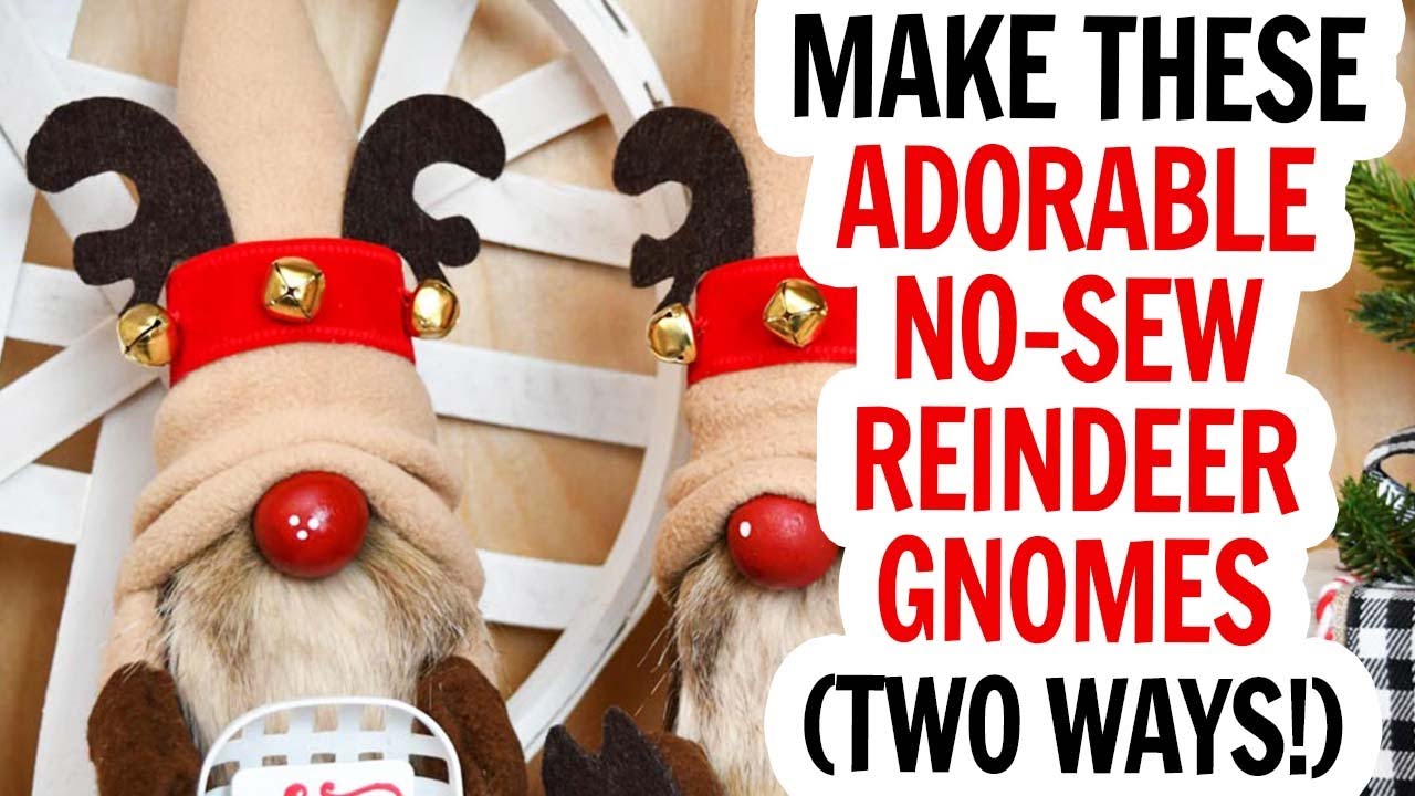 DIY Gnome / No Sew Reindeer Gnome / Christmas Gnome / Scrunch Hat Gnome / Gnome Feet / Gnome sDIY