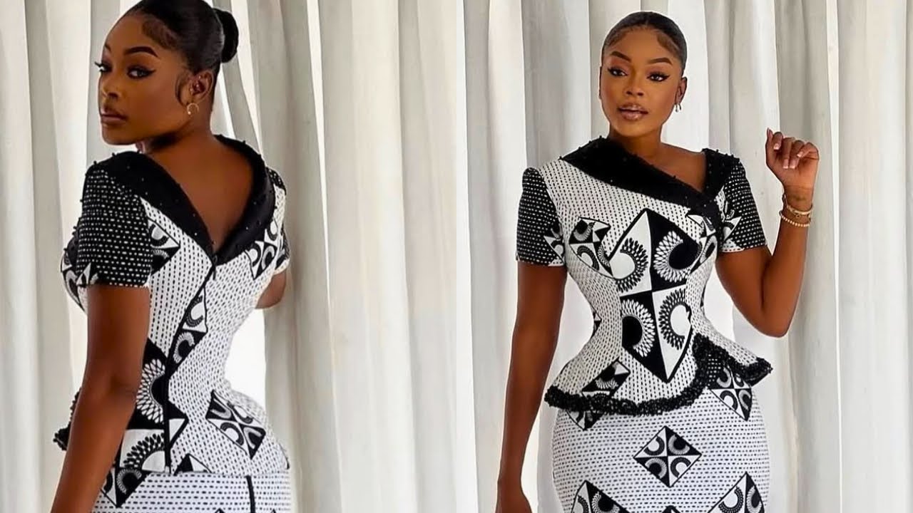 How to Sew a Stylish Ankara  Blouse | Asymmetric Neckline + V-Back Design  #ankara