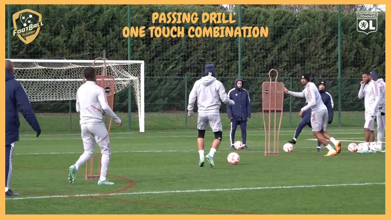 Olympique Lyon - Great passing drill - One touch combinations -  2 variations