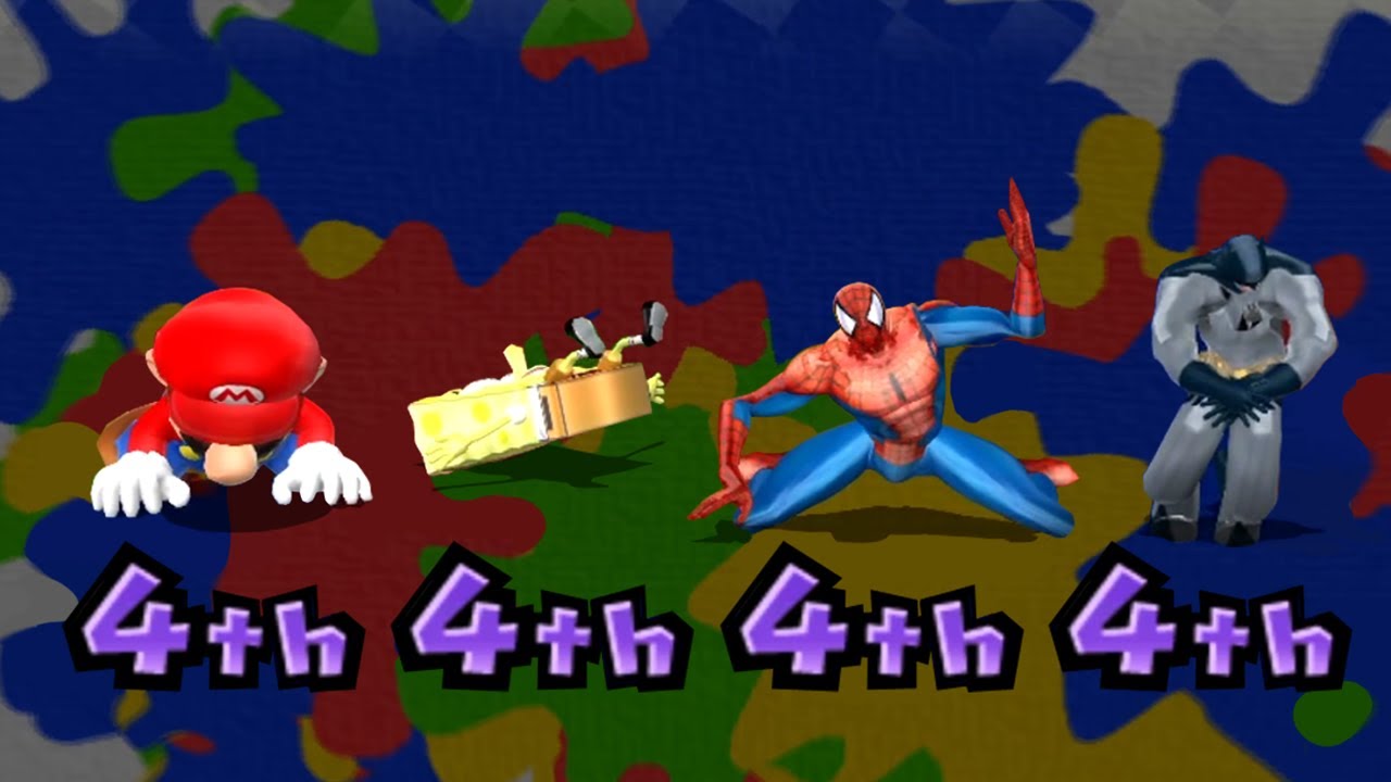 Mario Party 9 MiniGames - Mario Vs Batman Vs Spider Man Vs SpongeBob (Master Cpu)