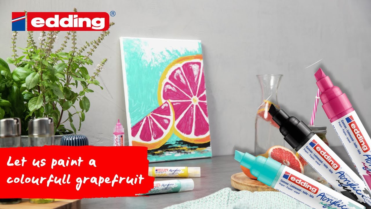 How to paint a grapefruit with edding acrylic