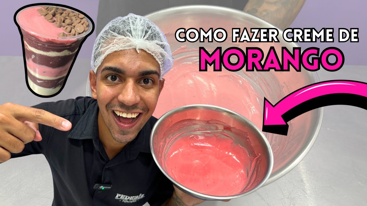 Como fazer CREME de MORANGO - passo a passo maneira * ECONÔMICA!