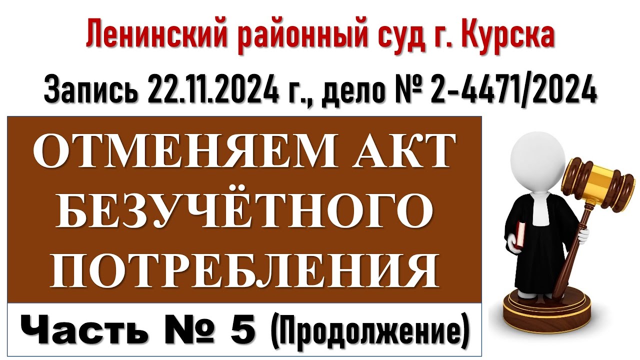 Суд по безучетному потреблению  22 11 2024 г  Часть 5