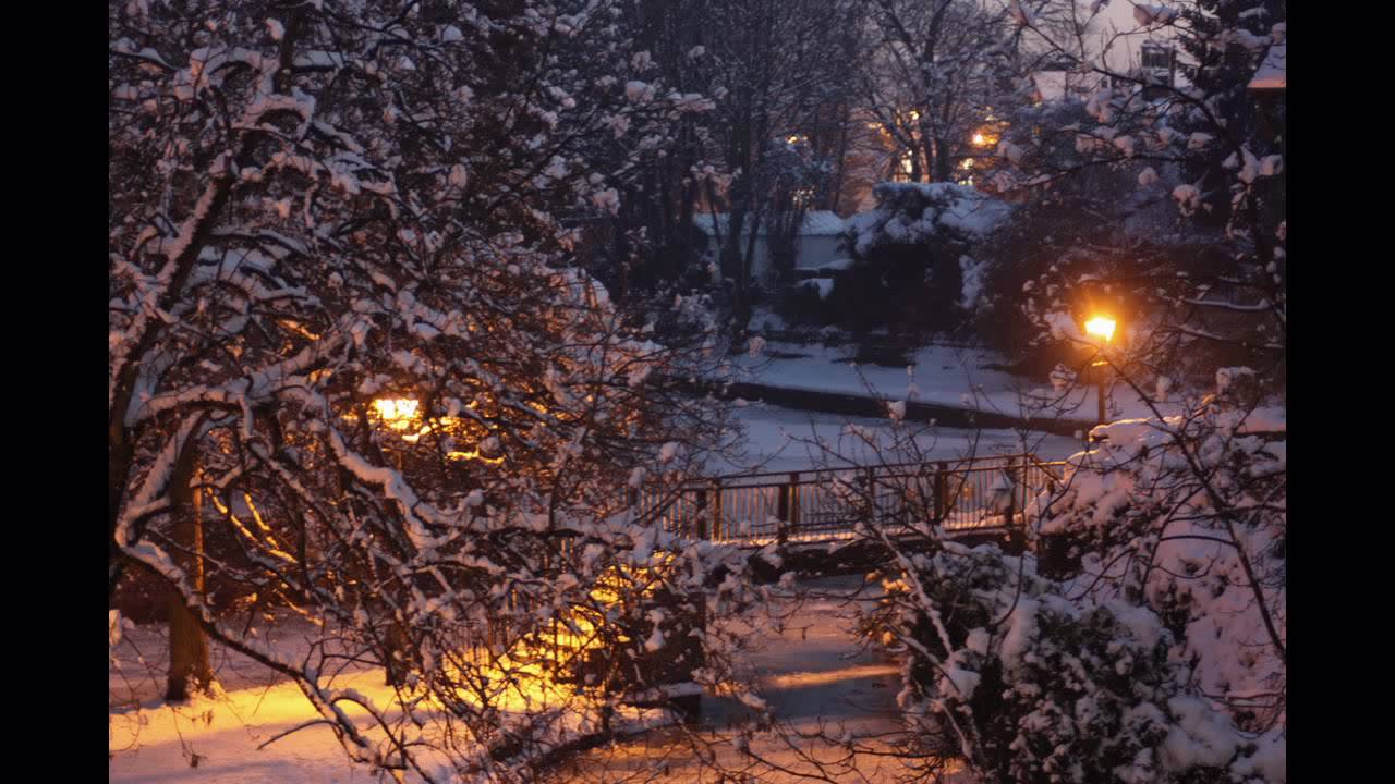 Snow in Worsley Manchester England