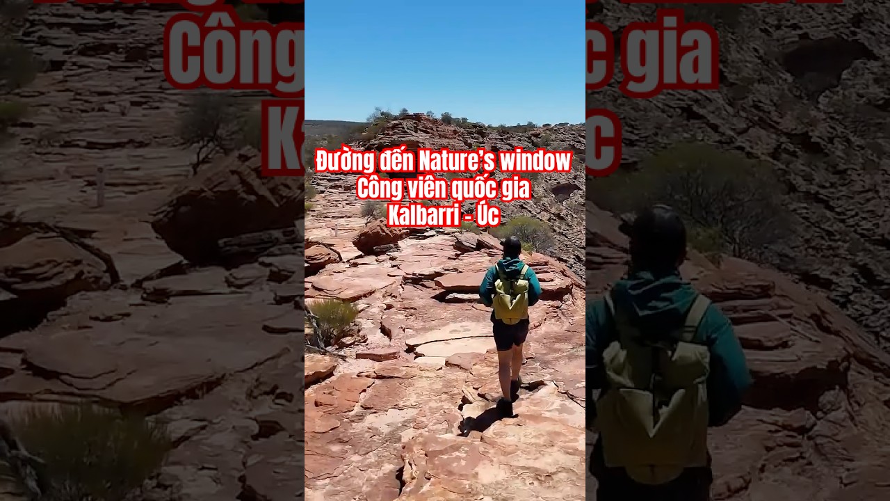 Hiking to nature window Kalbarri National Park 