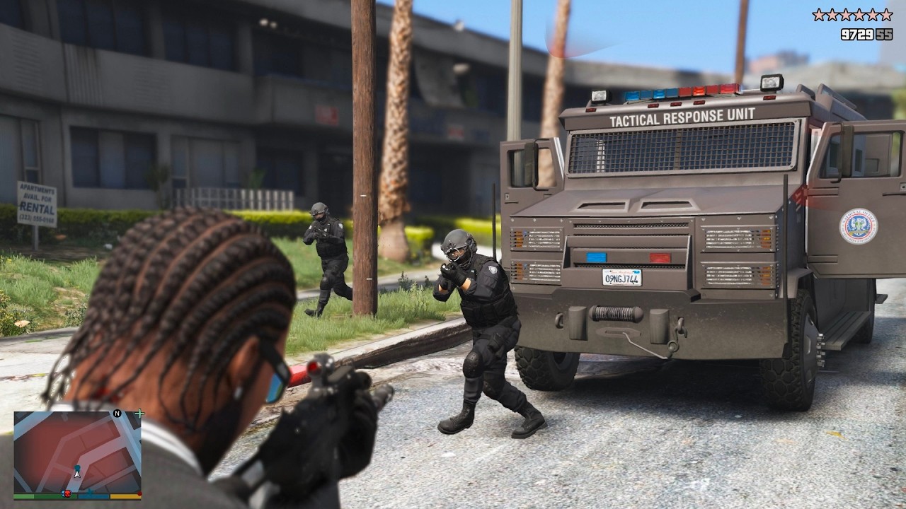 GTA 5 Ballas gas station rampage + 10 Star Cop Battle Escape (RDE 4.1.3)
