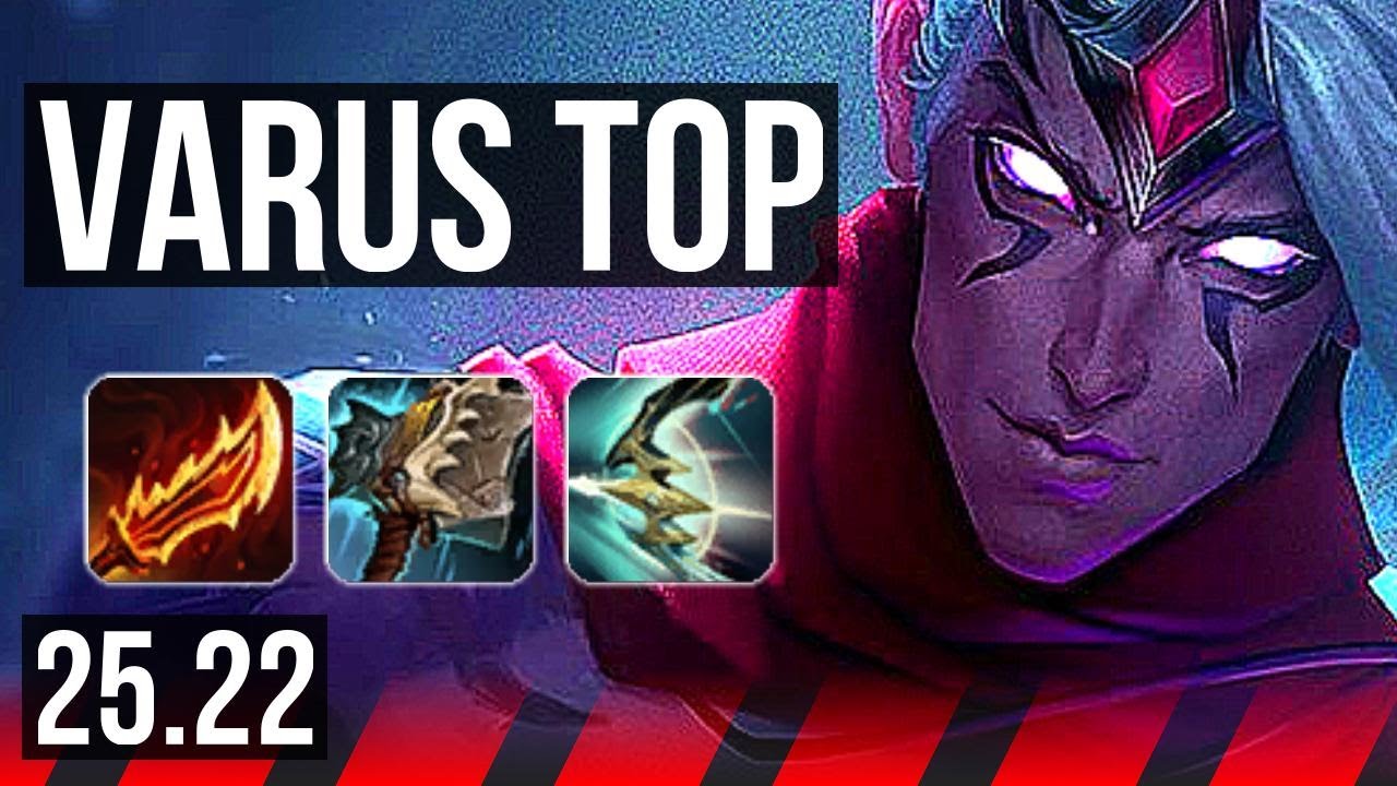 VARUS vs JAX (TOP) | 7 solo kills, Legendary, 16/4/5 | KR Master | 25.22