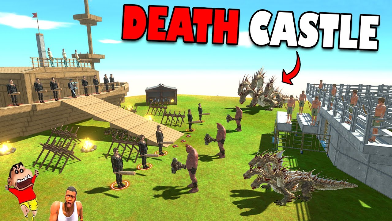 CHOP CASTLE vs SHINCHAN CASTLE and HAMID TEAM in Animal Revolt Battle Simulator Hindi | DEATH RUN