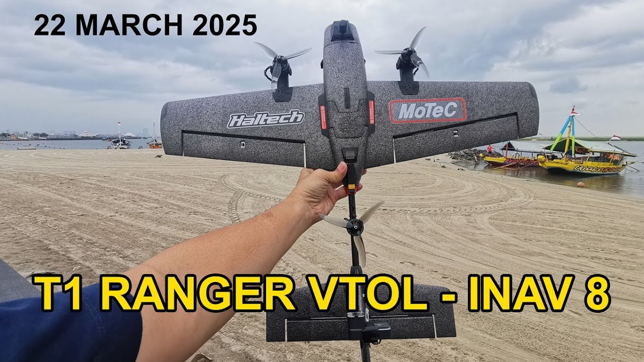 T1 Ranger DIY VTOL - INAV8 - A short FPV flight at Ancol Beach