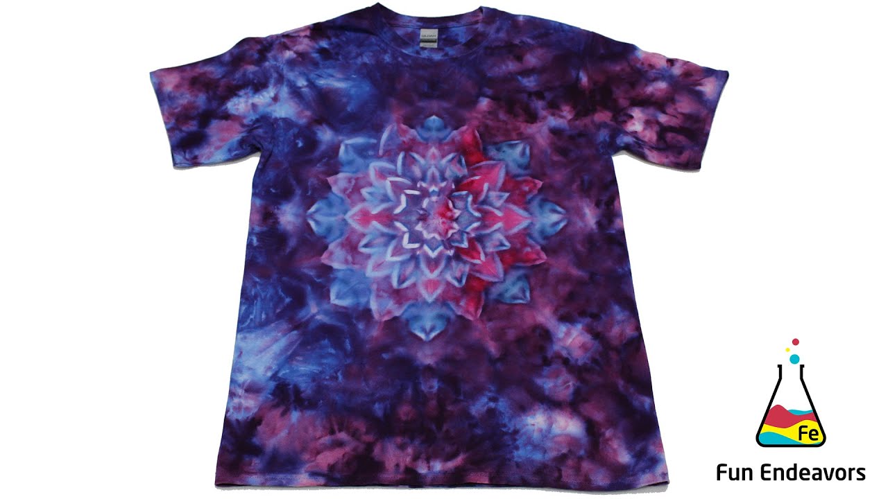 Изготовление футболки с мандалой из кровоостанавливающего материала Ice Dye, окрашенной в «грязь»