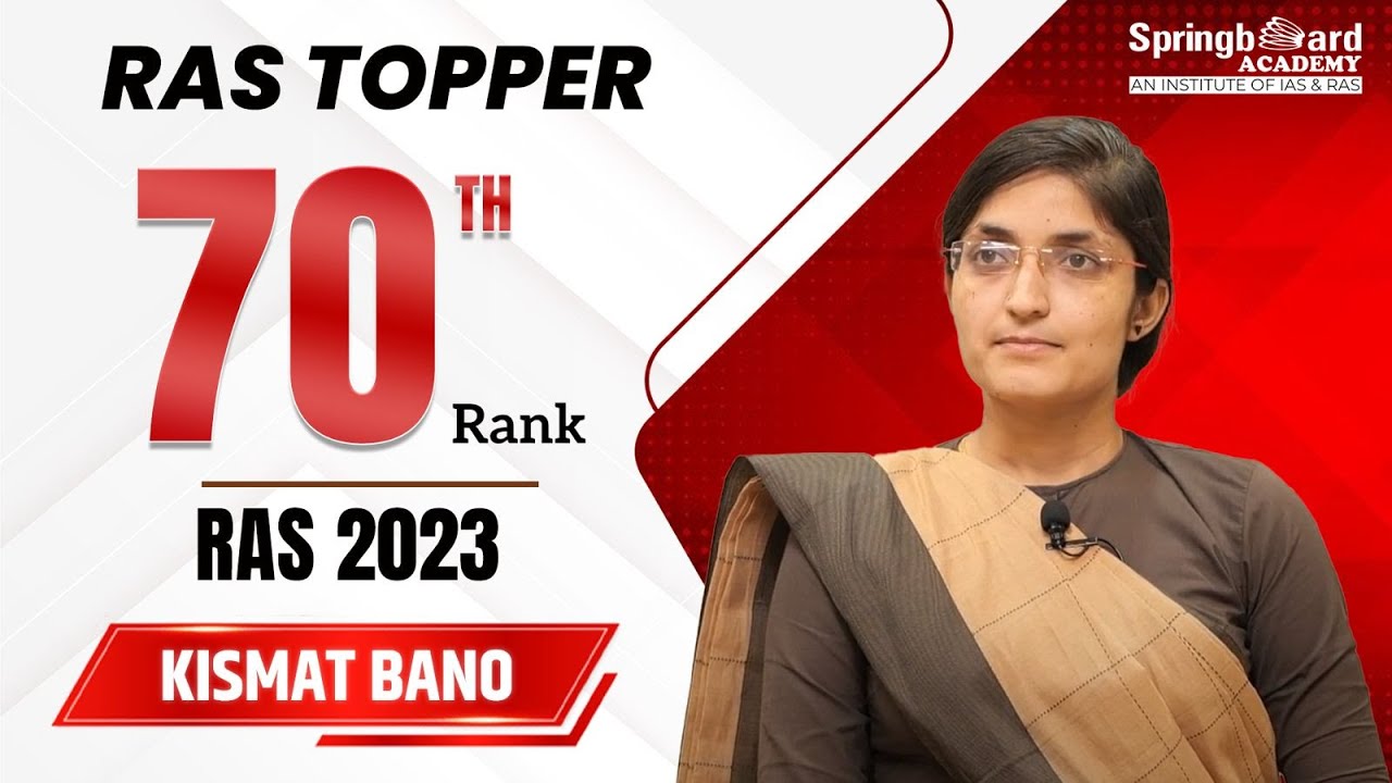 Ms. Kismat Bano | RAS-2023 | Rank-70 | Mock Interview | SpringBoard Academy