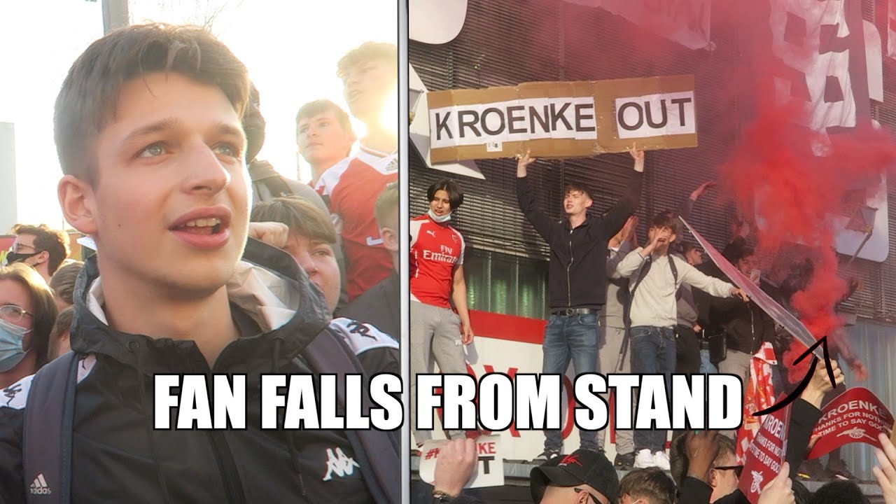 ALL KICKS OFF at THE ARSENAL PROTEST at EMIRATES...