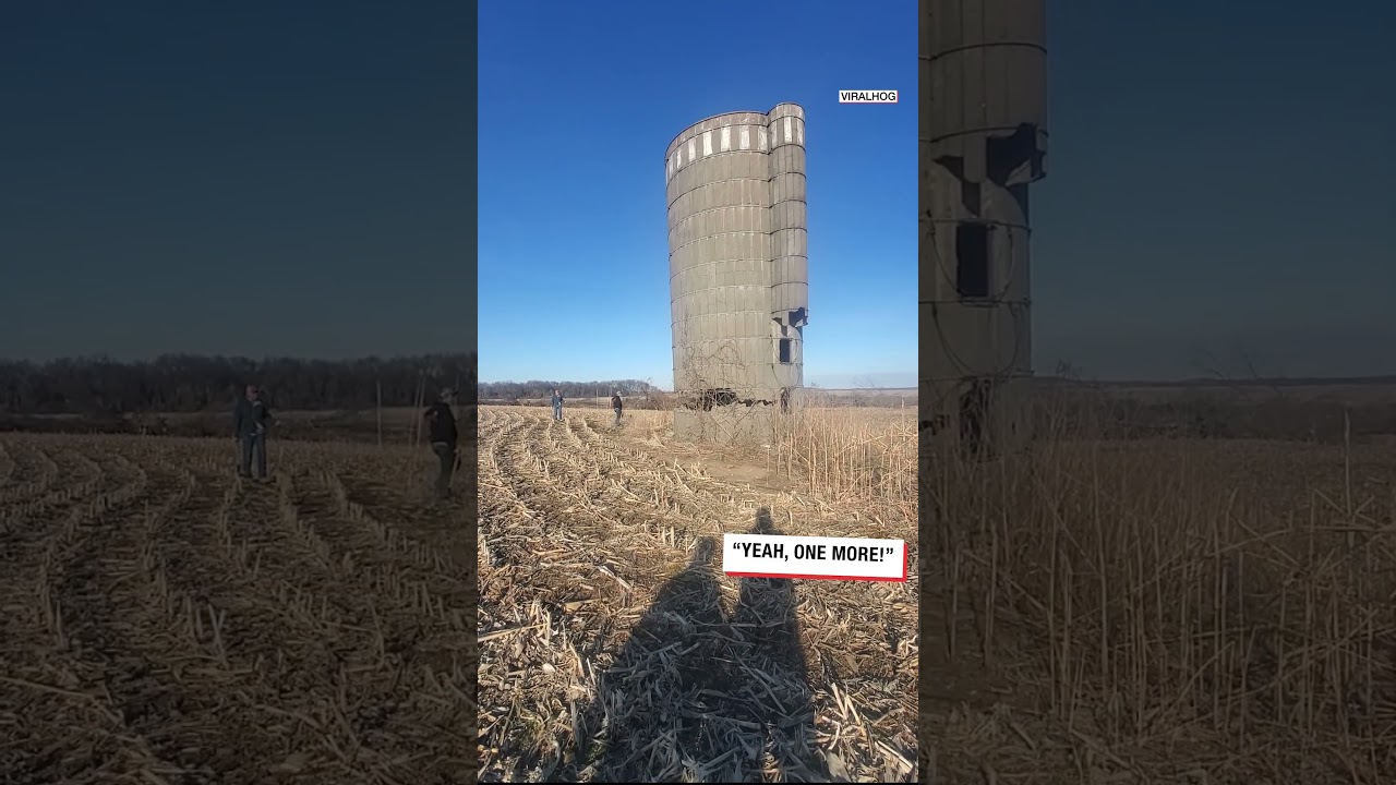 😱 Well, that's one way to demolish a silo #shorts