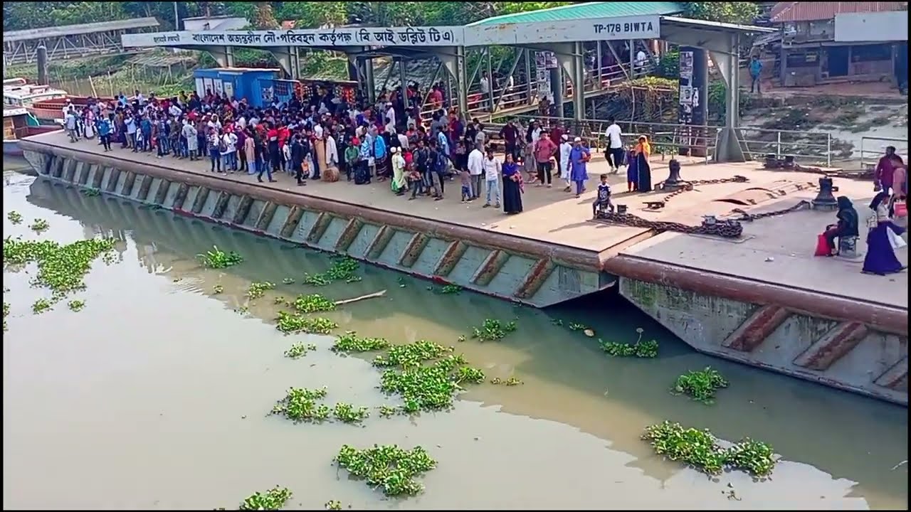 হুলারহাট লঞ্চ ঘাটে চলে আসলাম এম ভি টিপু-১২ লঞ্চে করে #video