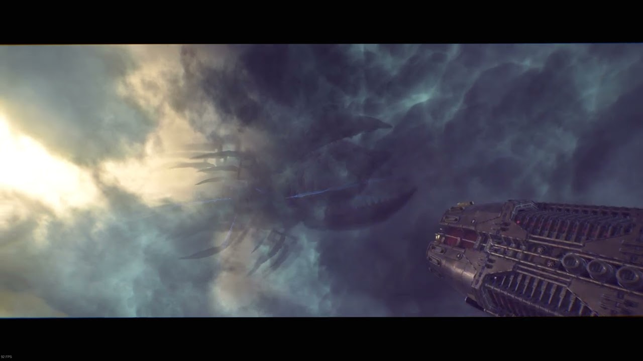 Warhammer 40K Space Marine 2: Destroying A Tyranid Hive Ship With The Orbital Guns Cutscene