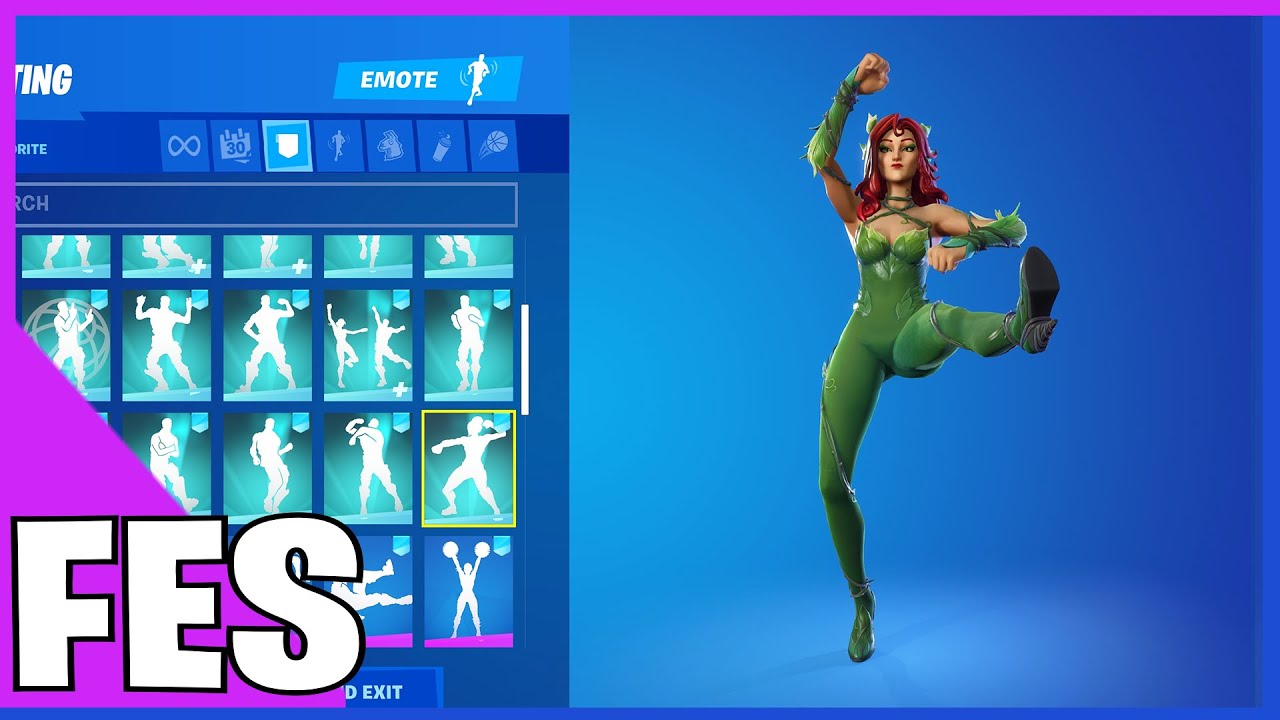 Fortnite Poison Ivy Skin With all my Fortnite Dances & Emotes!