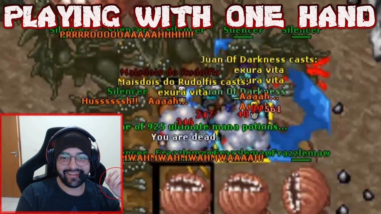 JOGANDO TIBIA COM UMA MÃO, RP LVL 1062 SEM SET VS TRAP FULL LAVA, NOVA TROLAGEM, #GWTIBIA