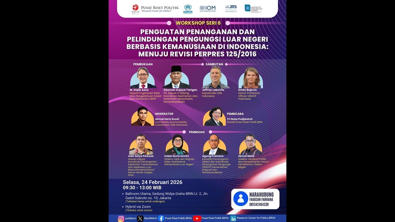 Workshop Seri 6: “Penguatan Penanganan dan Pelindungan Pengungsi Luar Negeri Berbasis Kemanusiaan