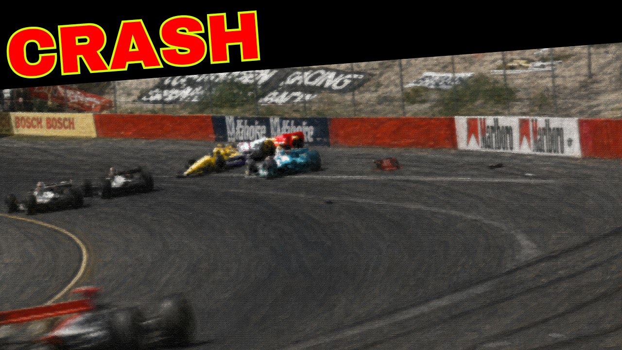 Matsushita's Car Split in Half by Villeneuve (1994 CART Phoenix)