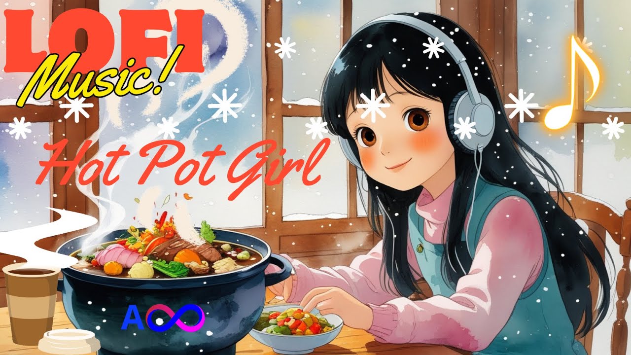 Lofi music 30: A hot pot girl, snow, chill, mellow, nostalgic, relaxing, Cozy for relaxation & study