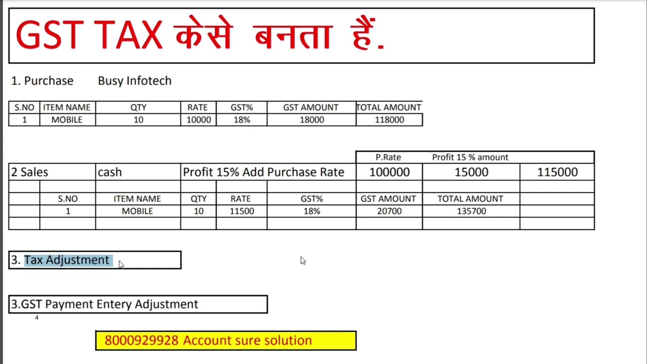Busy Accounting Software||GST Tax कैसे बनता हैं|| ACCOUNT Sure Solution