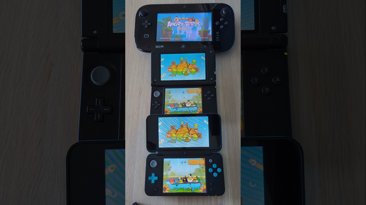 Angry Birds Trilogy- Nintendo WiiU vs 3DS XL vs New 2DS XL Speed Comparison
