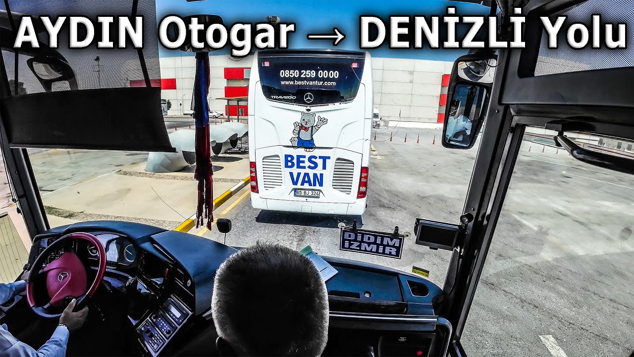 AYDIN Otogar &rarr; Denizli Yolu Otob&uuml;s Yolculuğu | 4K Front Seat Scenic Bus Ride