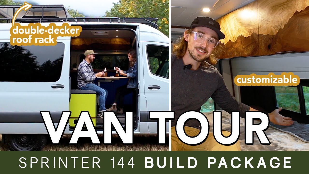 VAN TOUR - Sprinter 144 Van Build Package • Customizable + a Double Decker Roof Rack