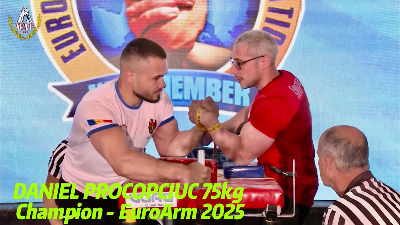 DANIEL PROCOPCIUC - Senior Men 75 kg Left Arm Champion | EUROARM 2025 #daniel #europe #armwrestling 