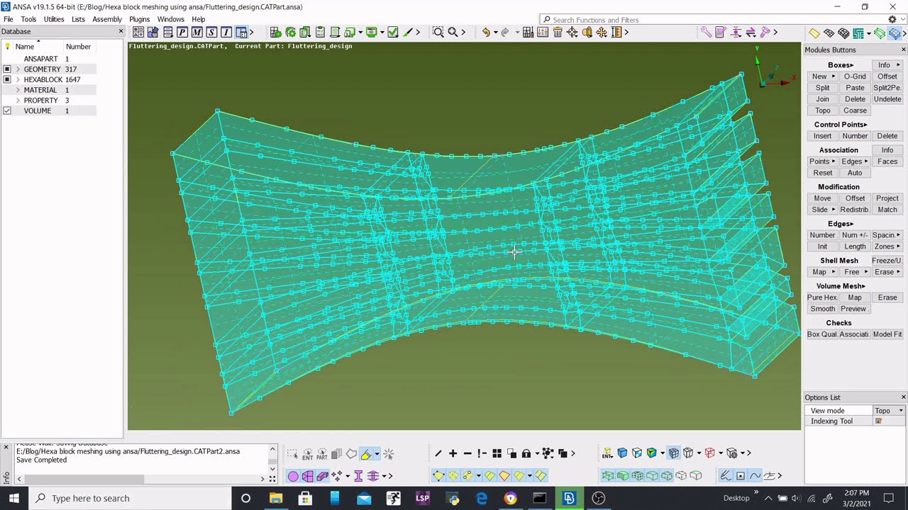 Hexa meshing using ANSA: Reducing hexa block
