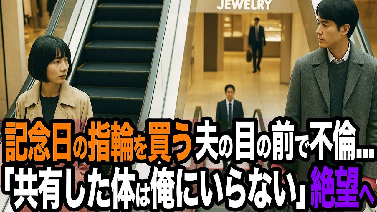【シタ妻】記念日の指輪を買う夫の目の前で不倫...「共有した体なんて、俺の人生にいらない」夫が現れた瞬間、私は黙って崩れ落ちた【修羅場朗読】