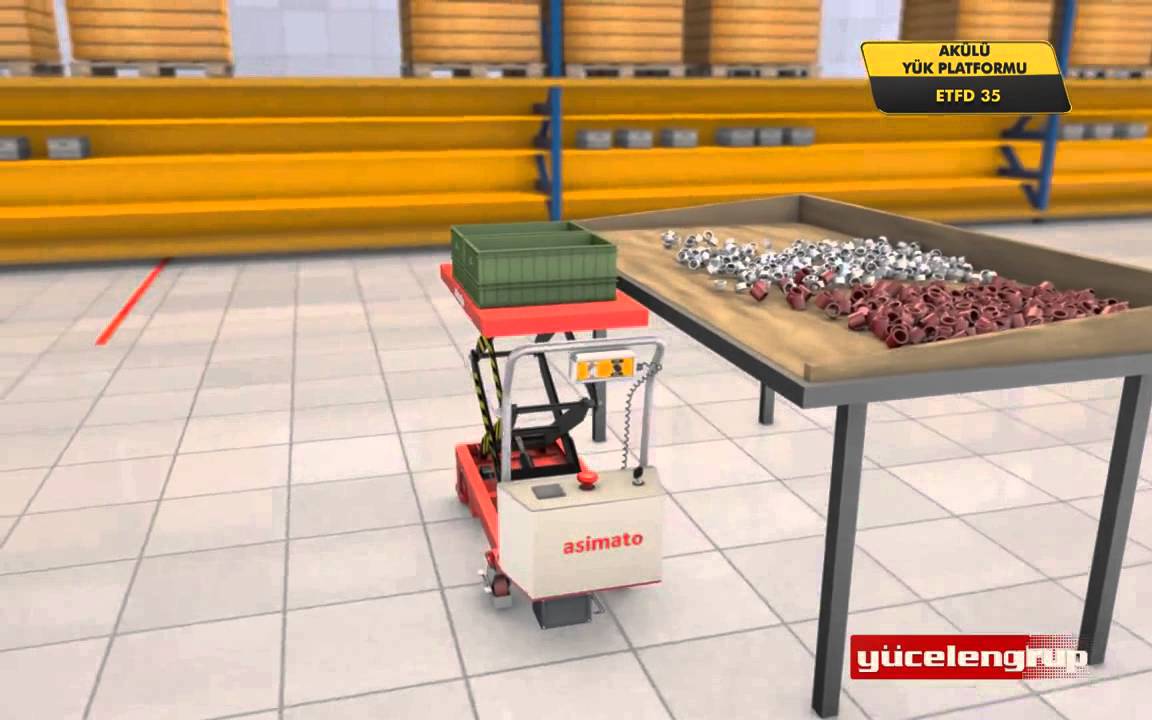 Asimato ETFD35 AKÜLÜ ÇİFT MAKASLI TEKERLEKLİ PLATFORM