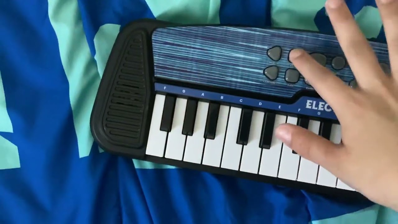 Playing a 5$ five below toy piano