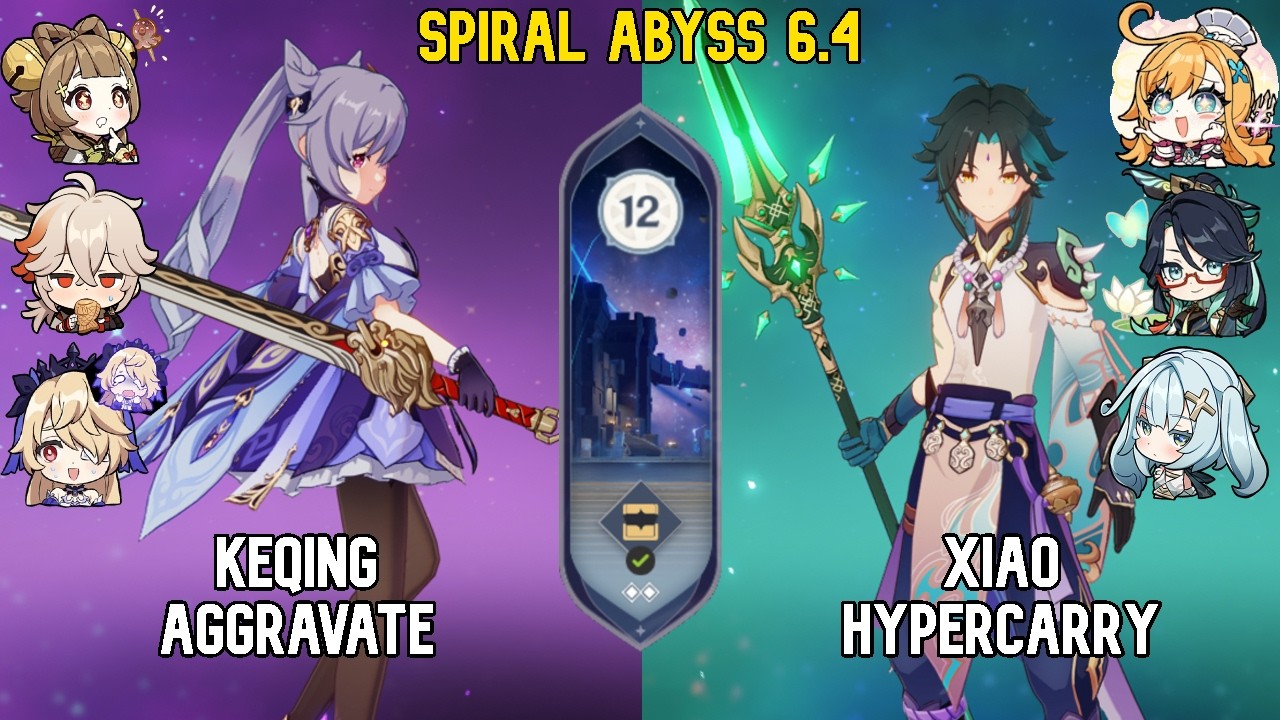 Keqing Aggravate & Xiao Hypercarry - Spiral Abyss Floor 12 | Genshin Impact Luna V