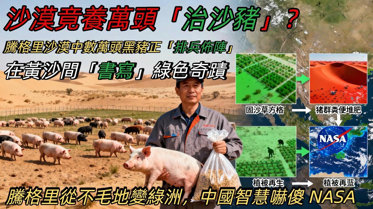 沙漠竟養萬頭「治沙豬」？騰格里從不毛地變綠洲，中國智慧嚇傻 NASA