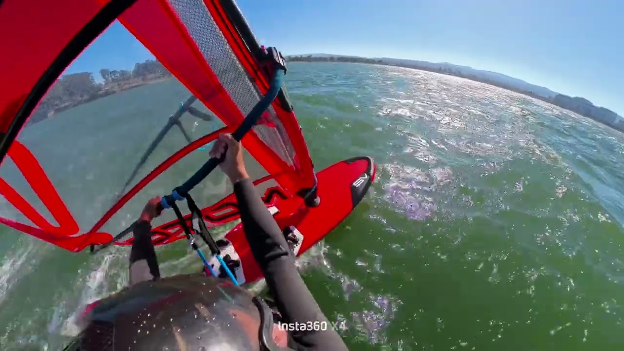 Windsurfing Severne Fox 135 / Moto 8.4 @ Coyote Point. #windsurfing #windsurf #insta360 #asmrsounds