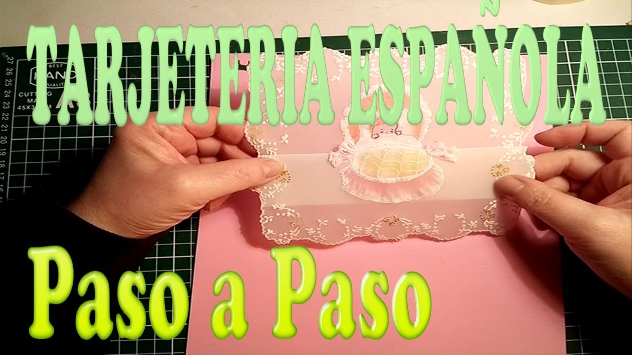TARJETA ESPAÑOLA  DE BAUTISMO REPUJADO Y PLEGADO - PASO A PASO (PROCEDIMIENTO)