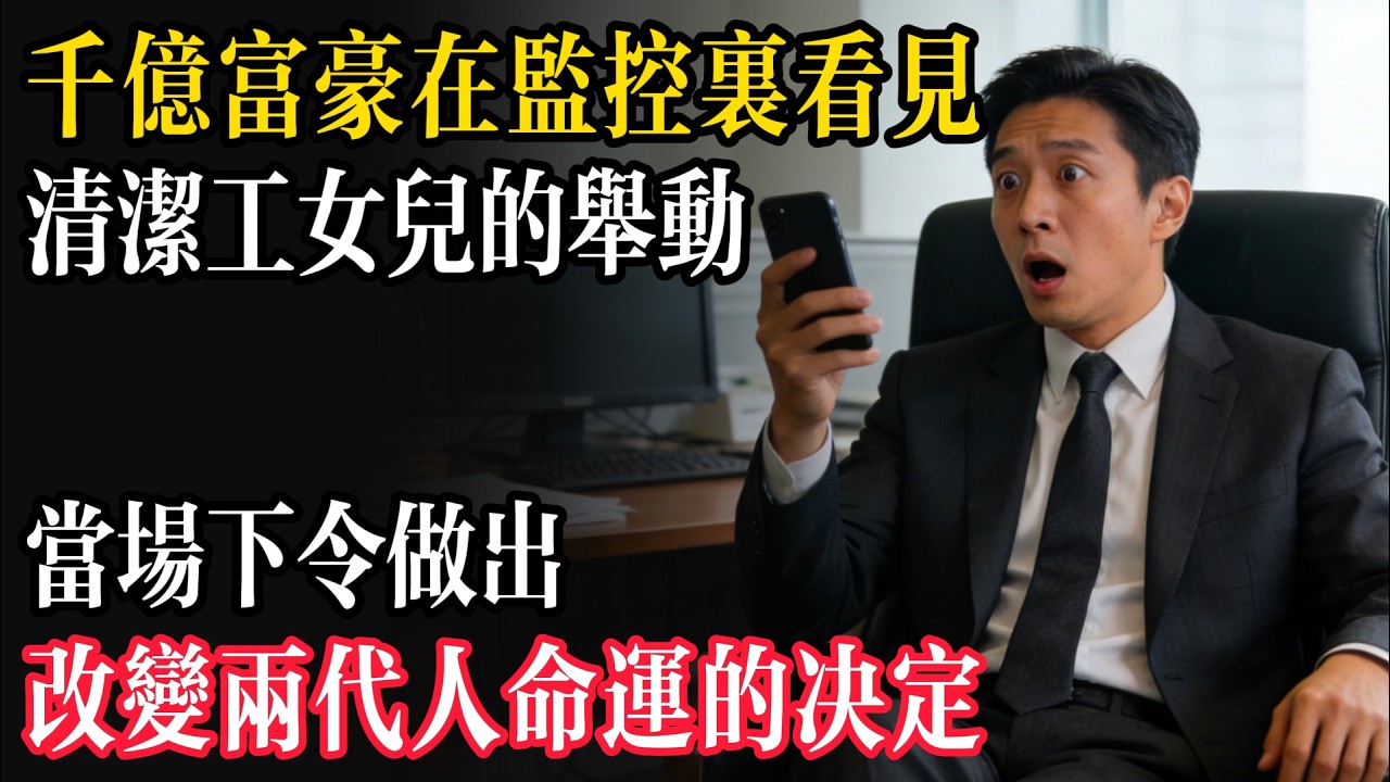 千億富豪在監控裡，看見清潔工女兒的舉動，當場下令做出，改變兩代人命運的決定