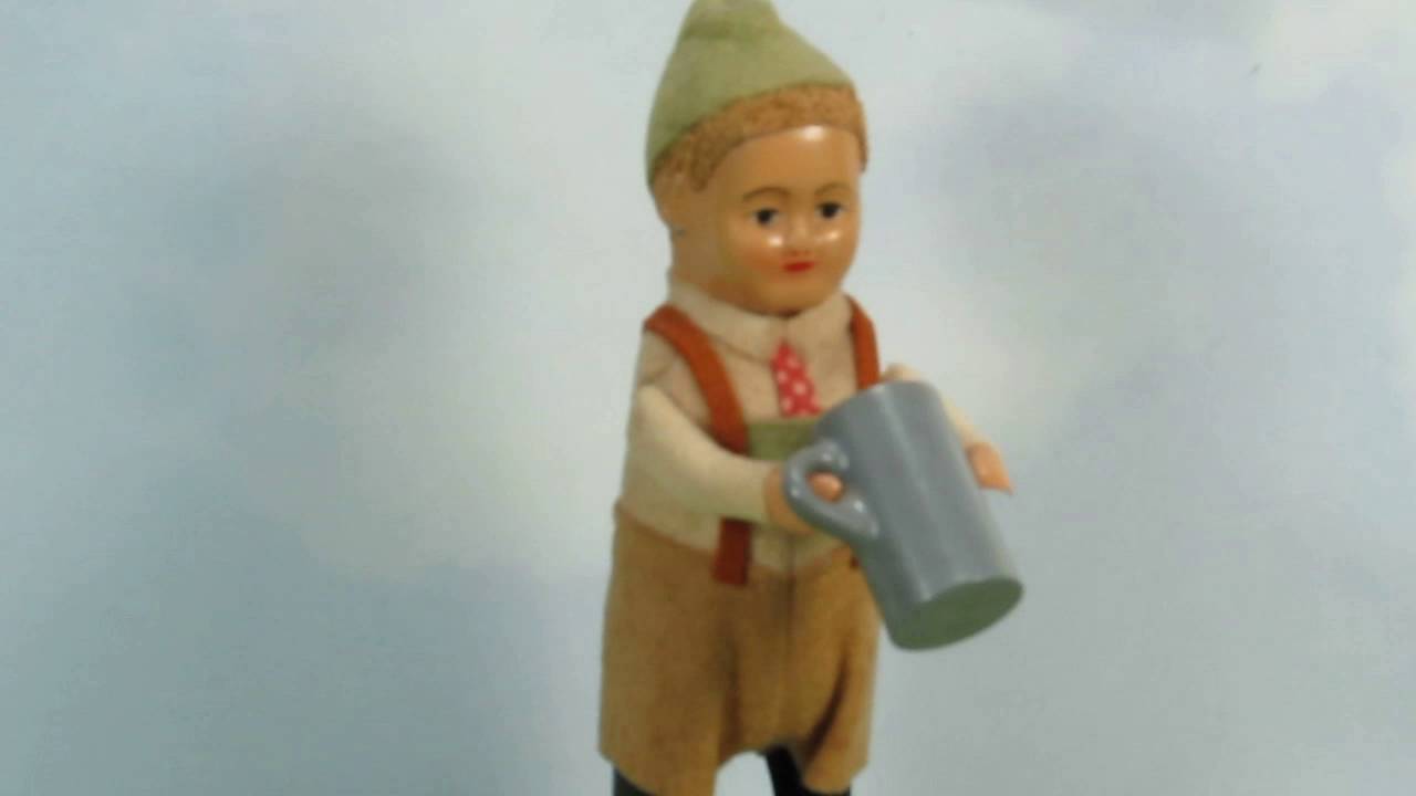 Schuco Windup Tin Toy Boy With Mug