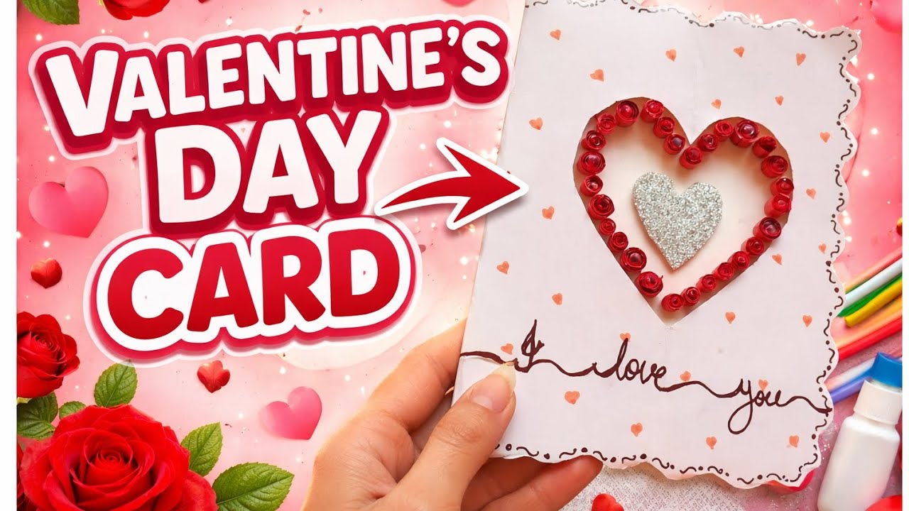 Valentine’s Day Special Card Making♥️ | Easy Craft at Home✨💕||#valentinesday #cards #diy 