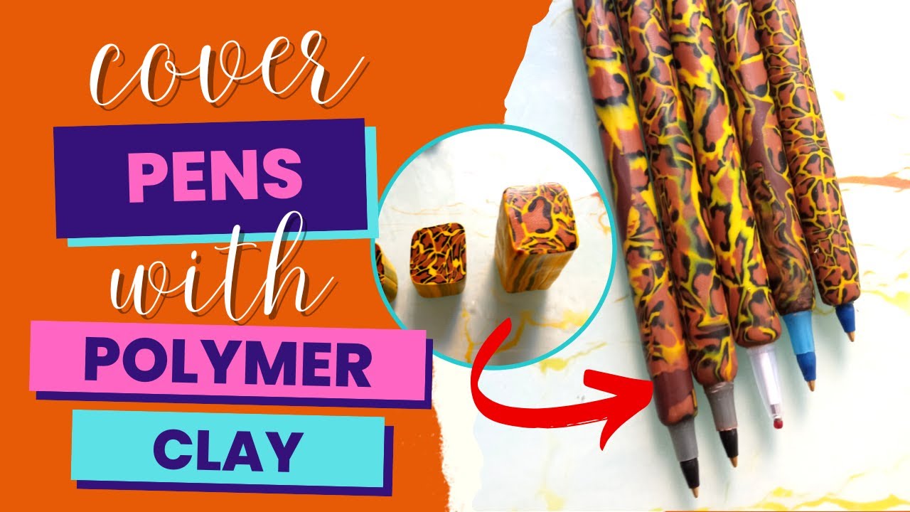 Cover a PEN 🖊️ with polymer clay / FIMO tutorial | @despinasstudio