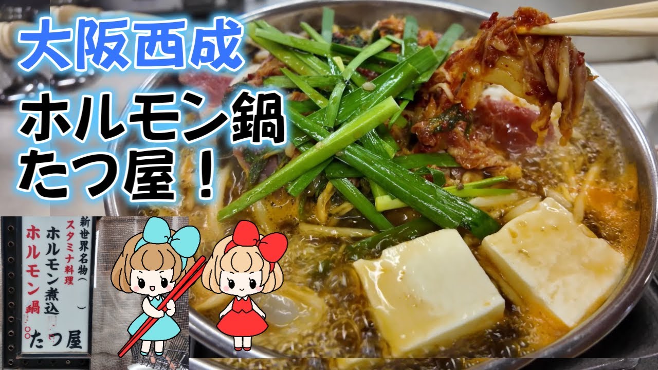 【大阪 西成】ホルモン鍋の名店「たつ屋」に行きました！駅近で安くて美味しい人気ホルモン料理店です。スタミナ料理を食べて元気もりもり！Osaka Nishinari hormone Tatsuya
