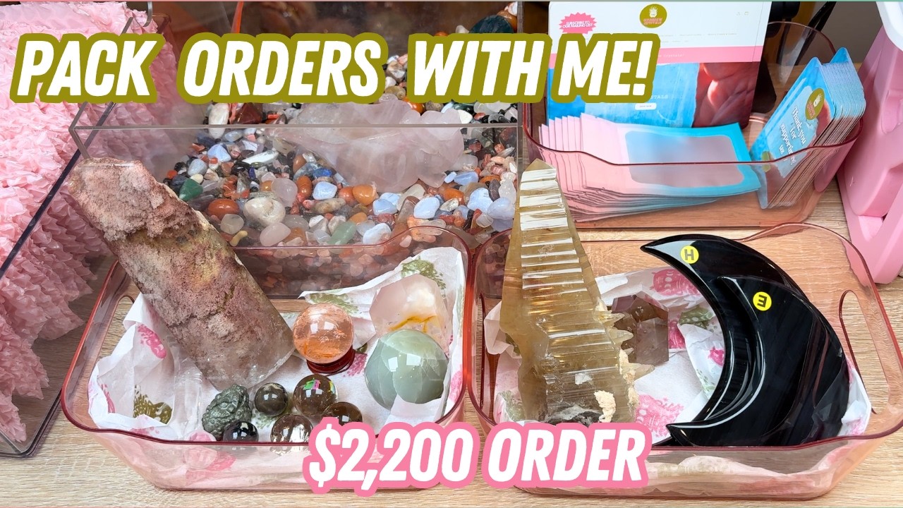 Pack a $2,200 Crystal Order with me! Studio Vlog 074