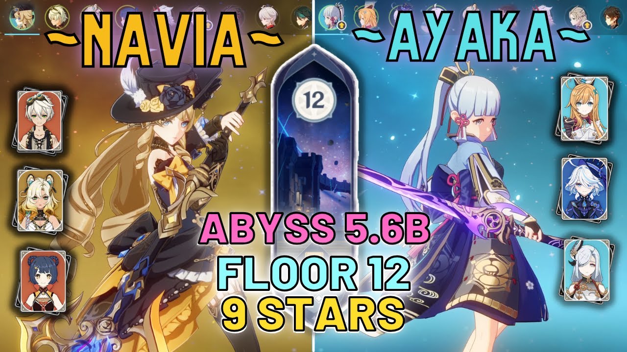 NEW Spiral Abyss Version 5.6b (Floor 12) with Navia - Ayaka / Escoffier | 【Genshin Impact】