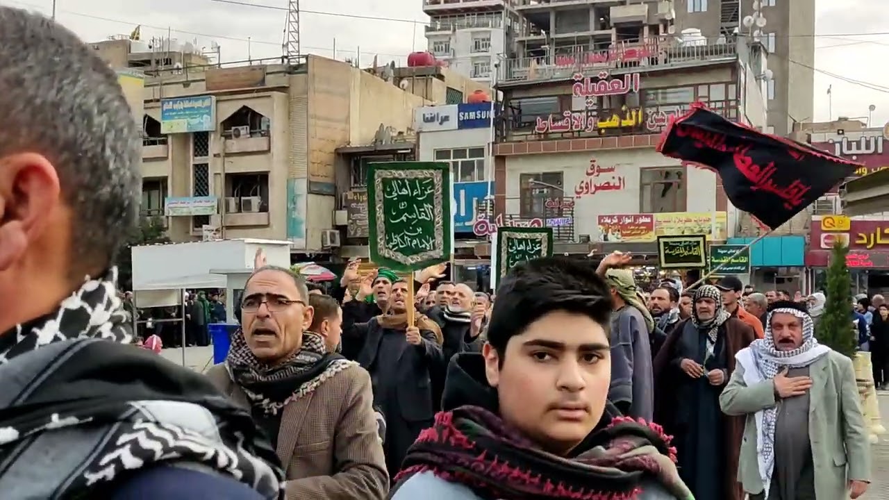 عزاء أهالي مدينة القاسم المقدسة في كربلاء المقدسة بمناسبة ذكرى وفاة السيدة الطاهرة أم البنين عليها س