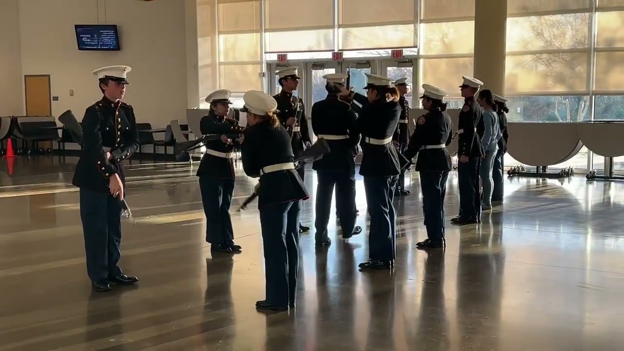 CC MCJROTC Armed Exhibition Drill Team Practice 