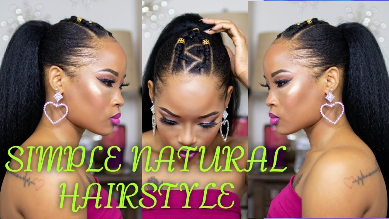 DIY 4C Natural Hairstyles | How to Drawstring Ponytail